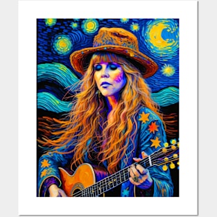 Stevie in Starry night Posters and Art